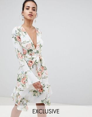 PrettyLittleThing Floral Wrap Dress