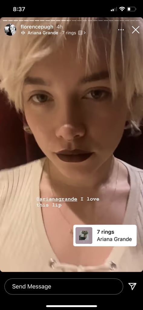 Florence Pugh Reacts to Beauty Package From Ariana Grande