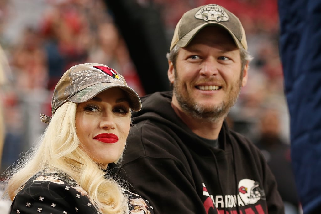 Gwen Stefani and Blake Shelton at Football Game 2015