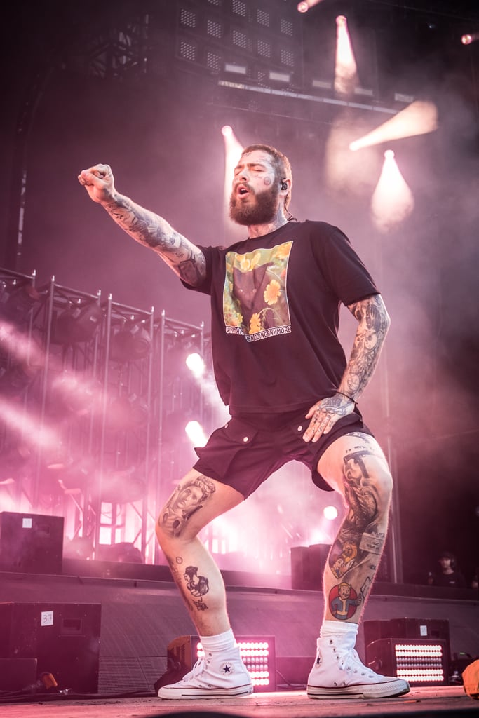 Tattoo Designs on Post Malone's Left Leg