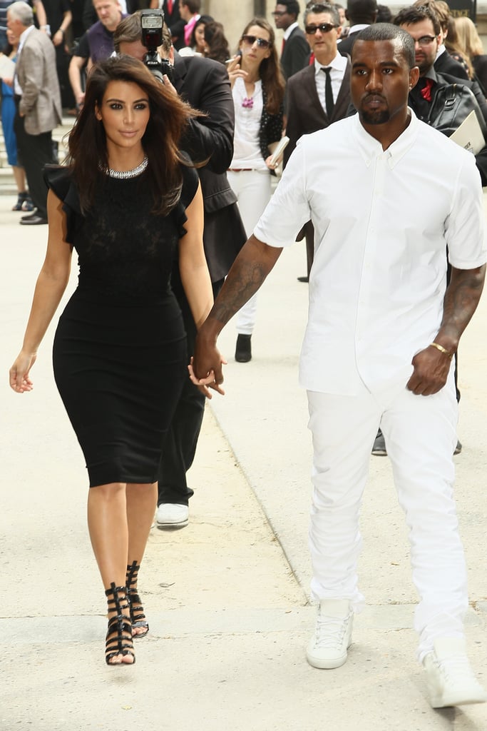 Kim Kardashian and Kanye West at the Valentino Haute Couture Show in 2012