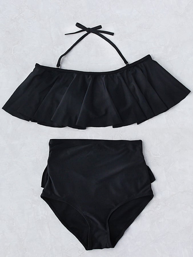 Ciara's Black Ruffle Bikini | POPSUGAR Fashion