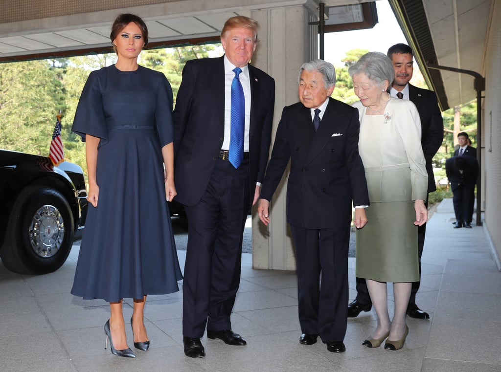 Melania in a Christian Dior Midi Dress