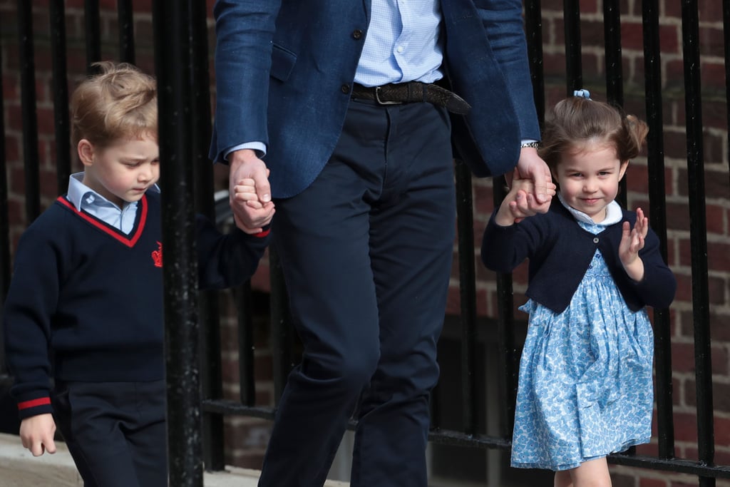 Prince George and Princess Charlotte at Hospital to See Baby