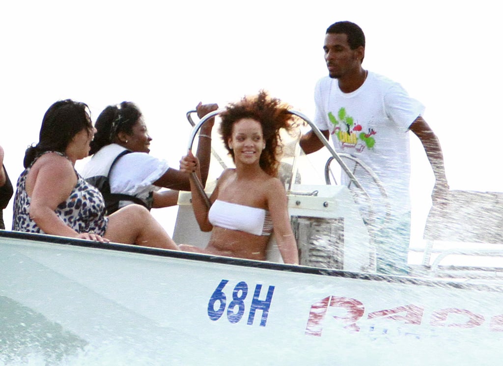 Rihanna let loose with friends during an August 2011 trip to Barbados.