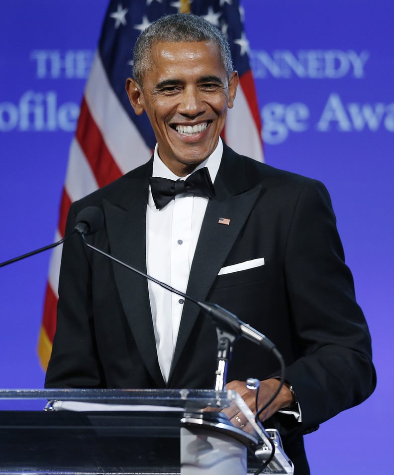 Here he is accepting the 2017 Centennial John F. Kennedy Profile in Courage Award.