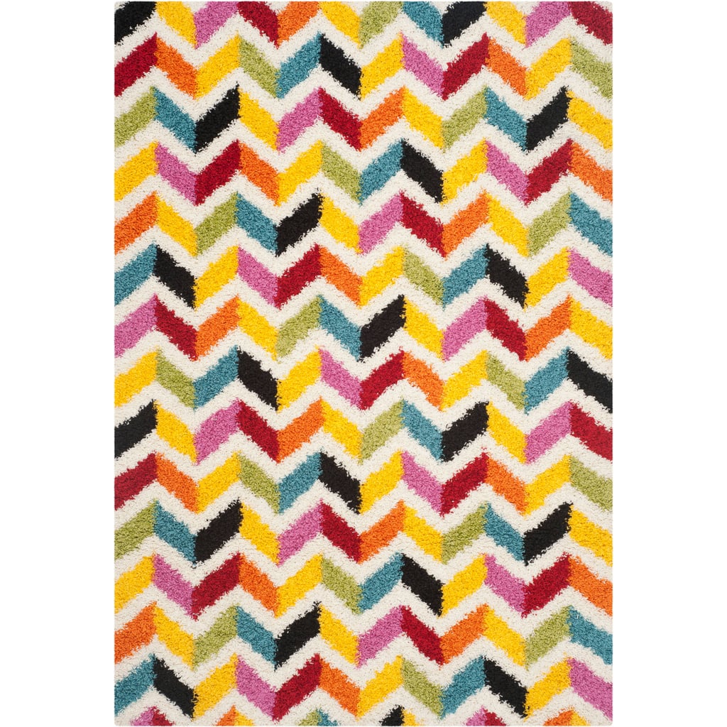 From the chevron pattern to the vivid tones, the Safavieh Marcelyn Power-Loomed Shag Area Rug ($34-$122) screams "bold" on all fronts.