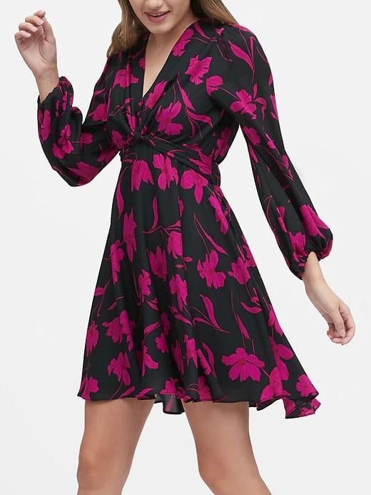 Floral Puff-Sleeve Dress