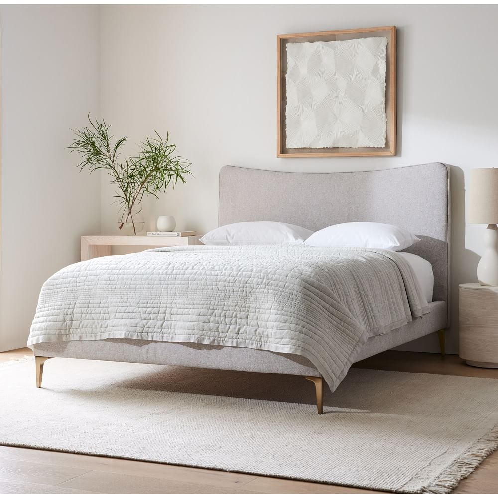 A Curved Bed: West Elm Myla Bed With Metal Legs