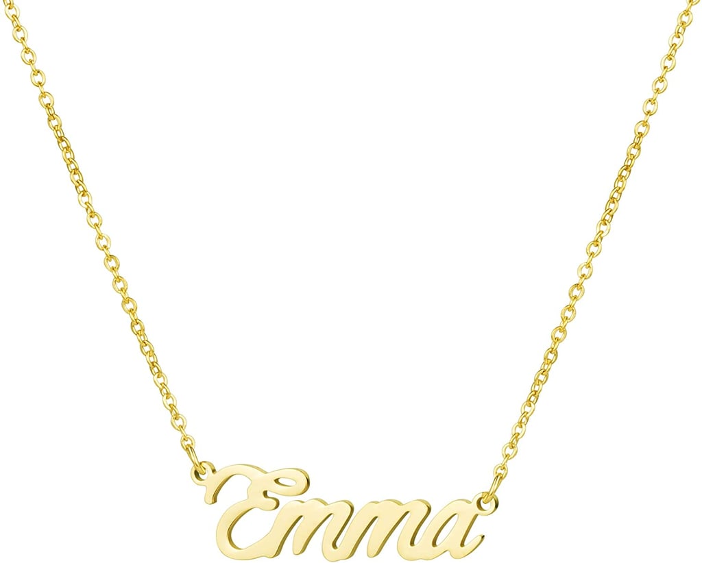 Awegift Personalized 18K Gold Name Necklace