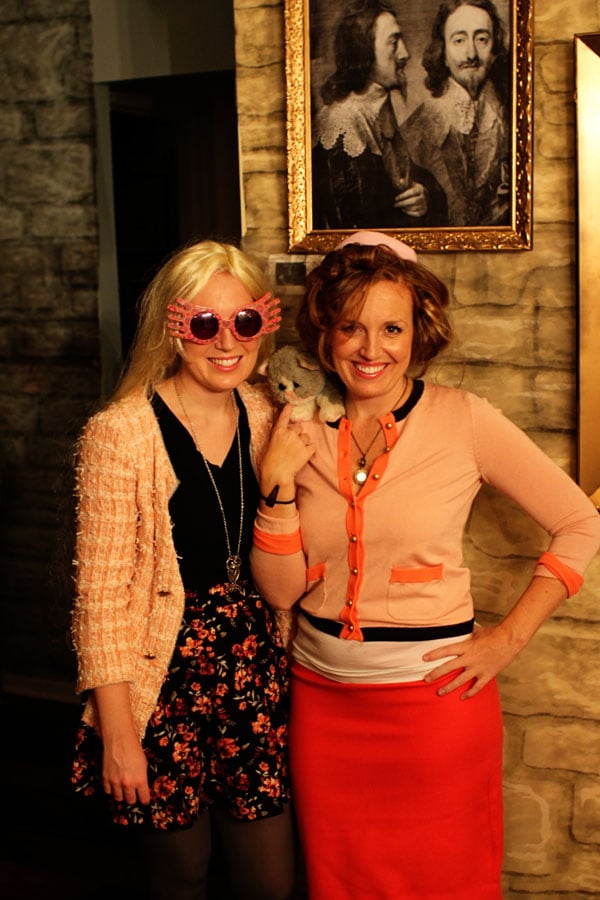 I was Luna and Meg was Dolores Umbridge. That wig was quite rambunctious.