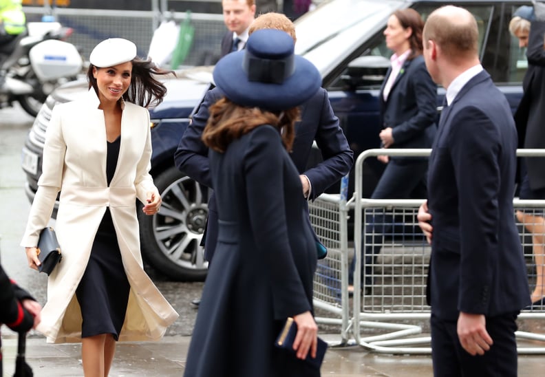 When Meghan Made Her First Official Appearance With the Queen and William Checked on Her, Probably Saying, "You Good, Meg?"