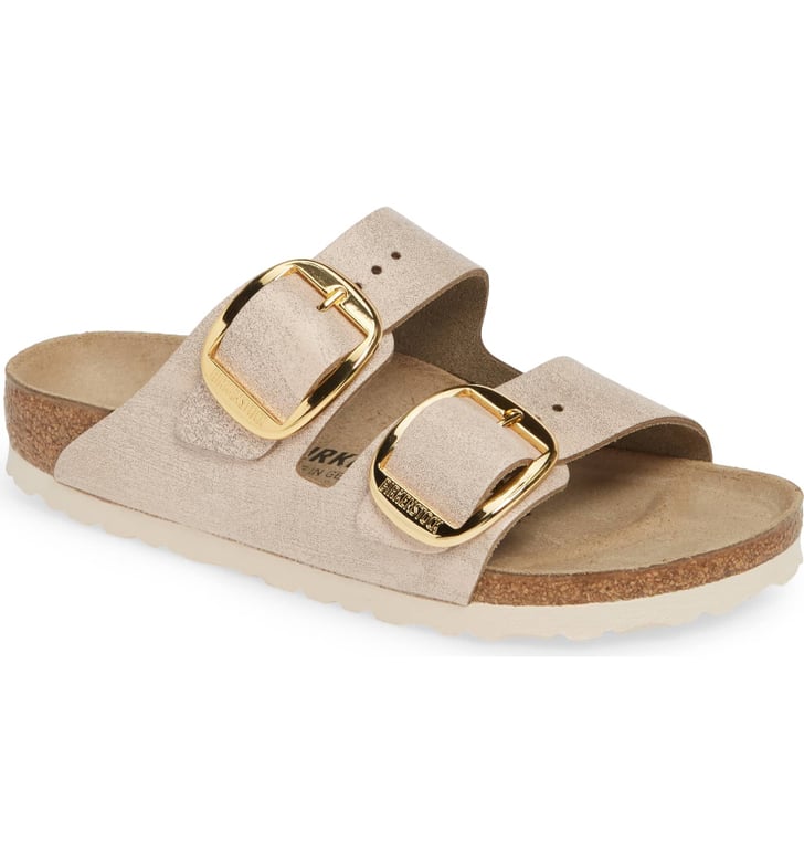 arizona double buckle slide sandals
