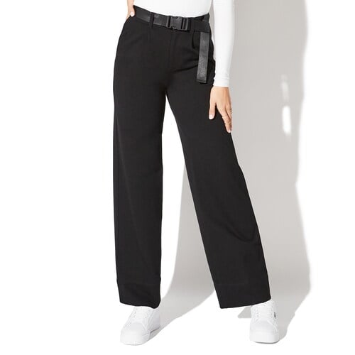 Vylette Wide Leg Belted Ponte Pants