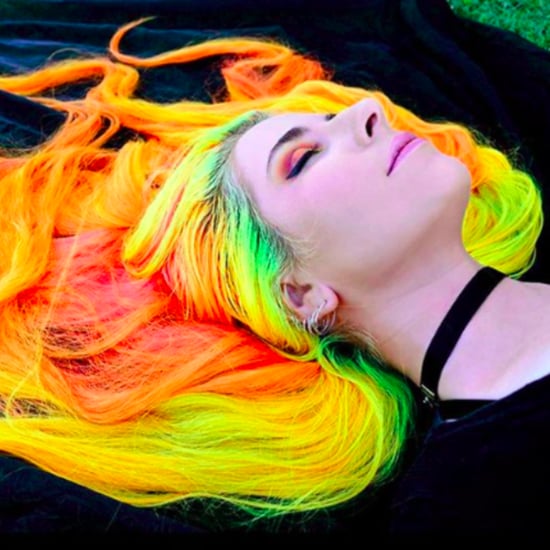 Woman With Long Rainbow Hair