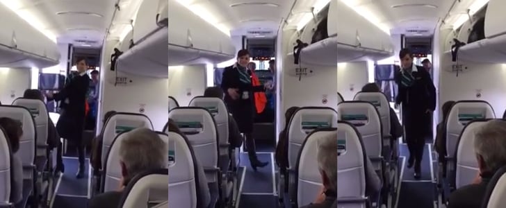 Flight Attendant Dances To Uptown Funk On Plane Video Popsugar Celebrity 3120