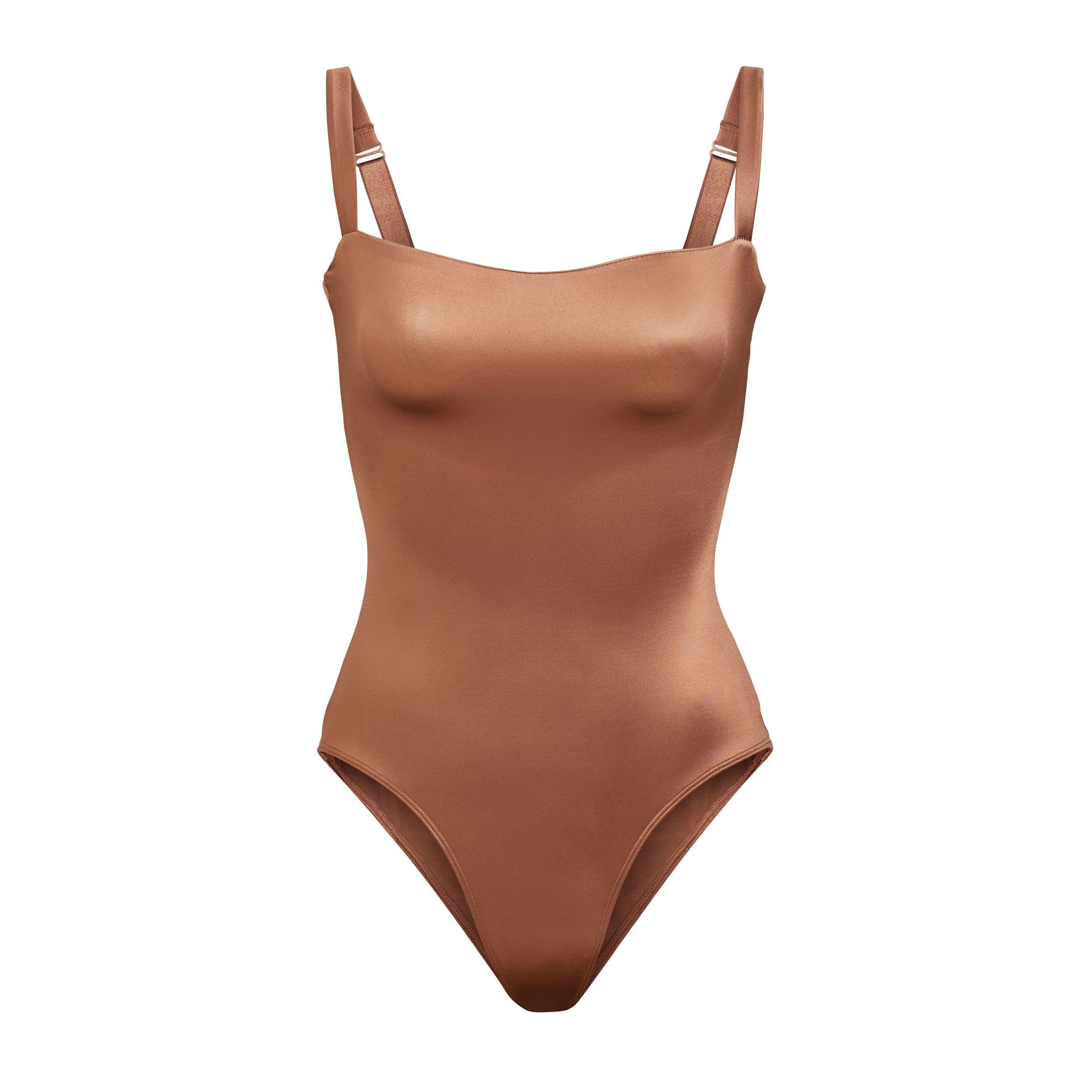 SKIMS Stretch Satin Smoothing Bodysuit in Jasper, SKIMS Is Launching a  Sexy Stretch Satin Lingerie Line Just in Time For Valentine's Day