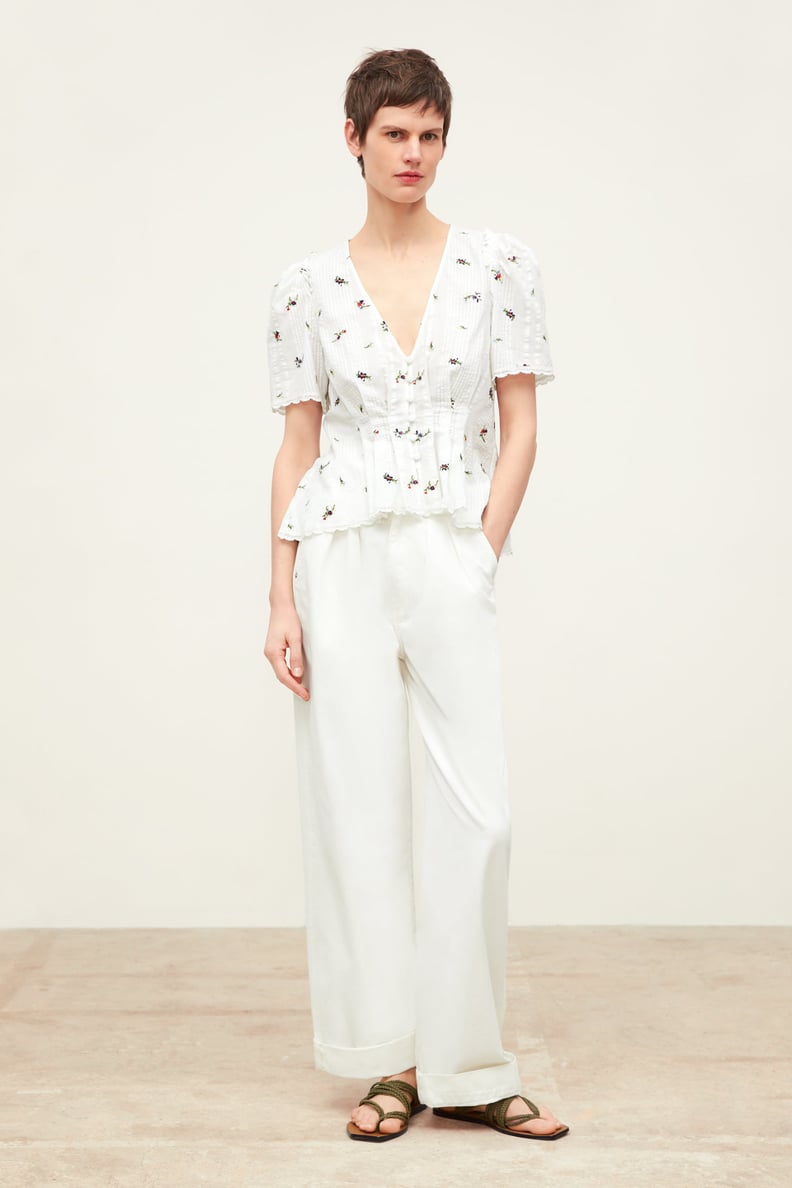 Zara Embroidered Floral Top