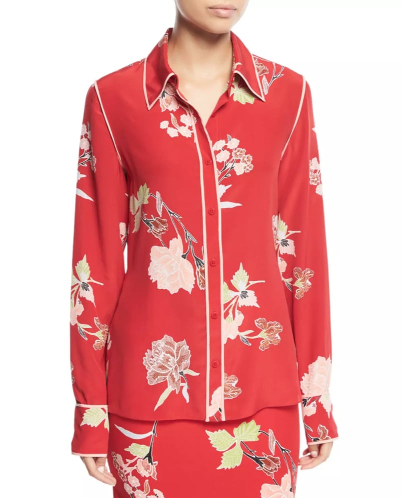 Diane von Furstenberg Floral Silk Shirt