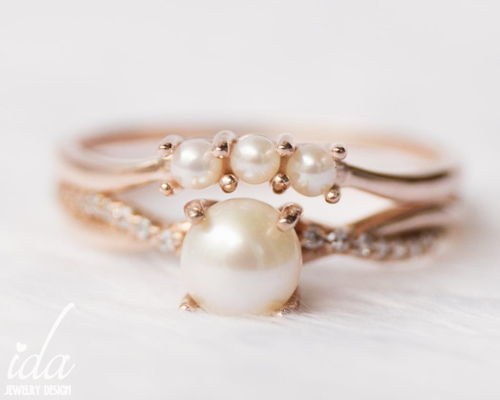 Pearl Engagement Ring Set Bridgerton Daphne's Wedding Ring From
