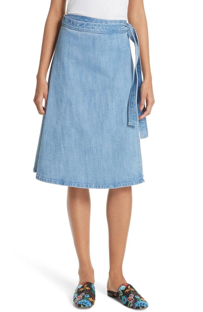 Kate Spade New York Vintage Stretch Denim Wrap Skirt