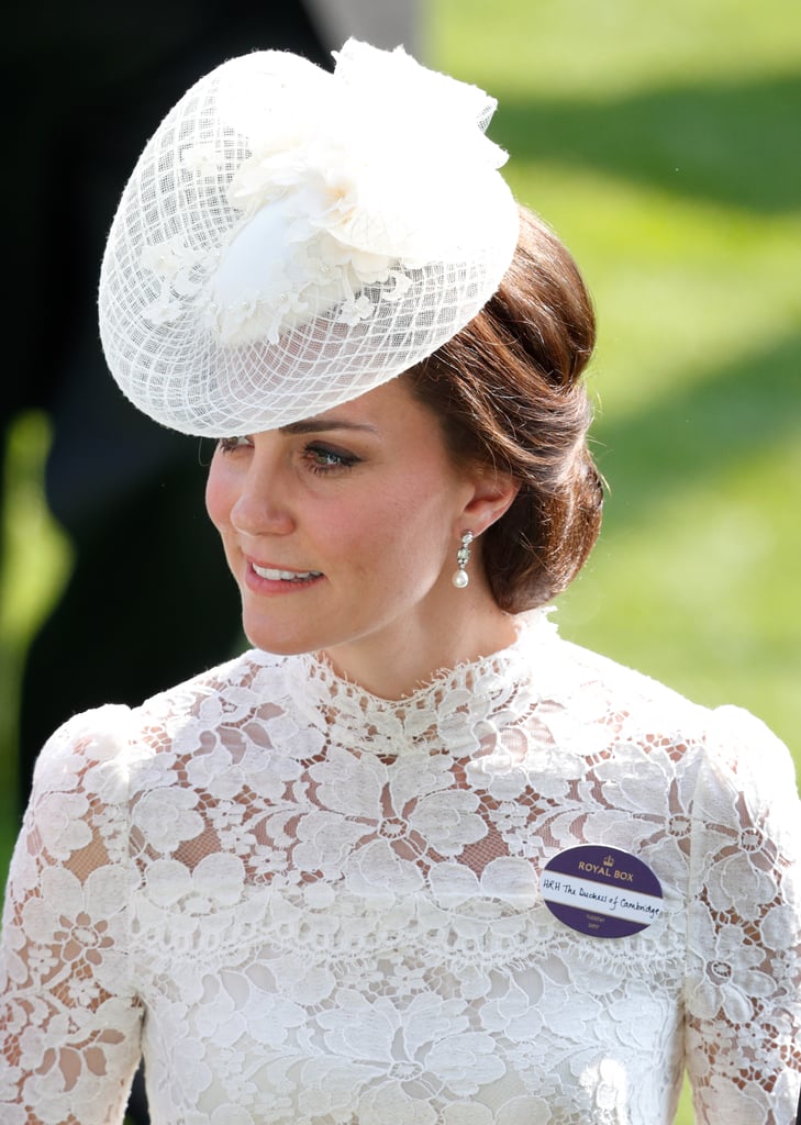 In comparison, Kate had her "HRH The Duchess of Cambridge" badge on full display when she attended the event in 2017 wearing Alexander McQueen.