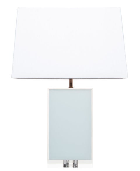 Lamp Base ($50); Rectangle Lamp Shade in White ($25)