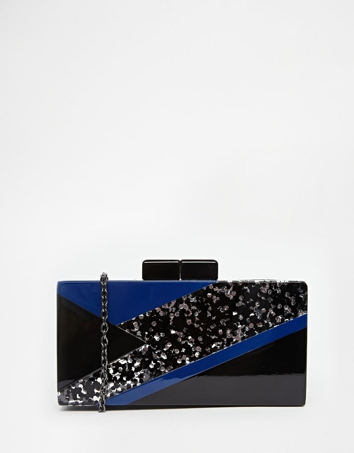 Nali Bolt Glitter Acrylic Box Clutch Bag ($131)