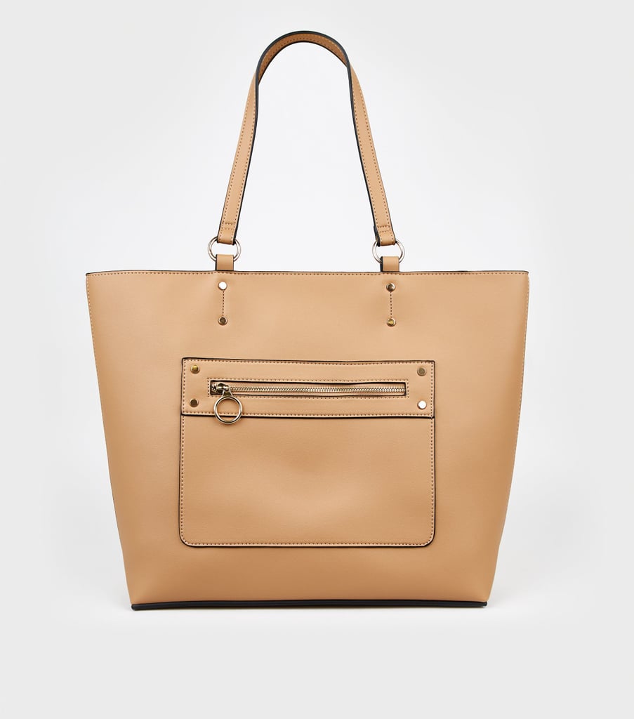 New Look Camel Leather-Look Tote Bag