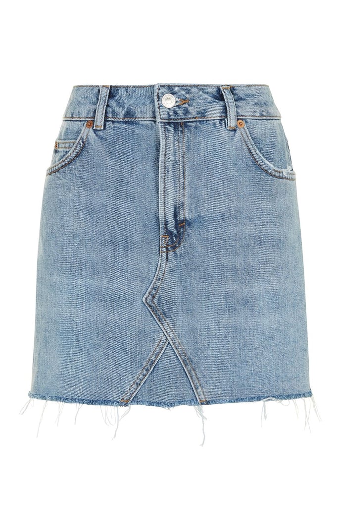 Bella Hadid Wearing Grlfrnd Denim Mini Skirt | POPSUGAR Fashion