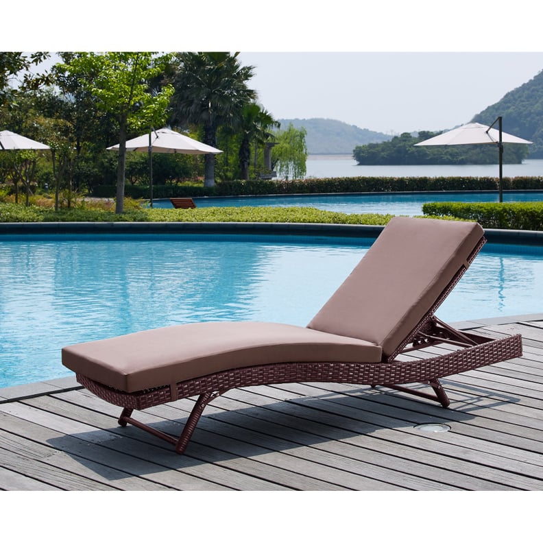 South Beach Brown Wicker Rattan Sun Lounger