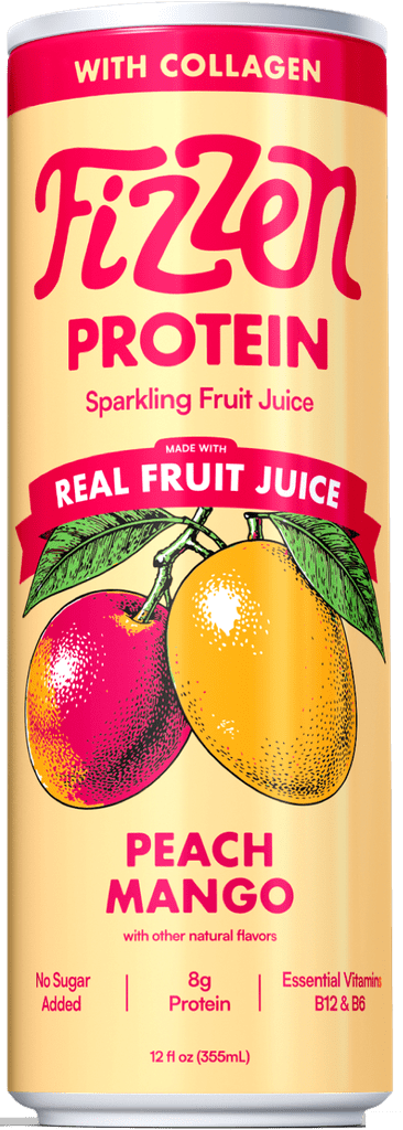 Fizzen Peach Mango Sparkling Juice with Protein + Collagen