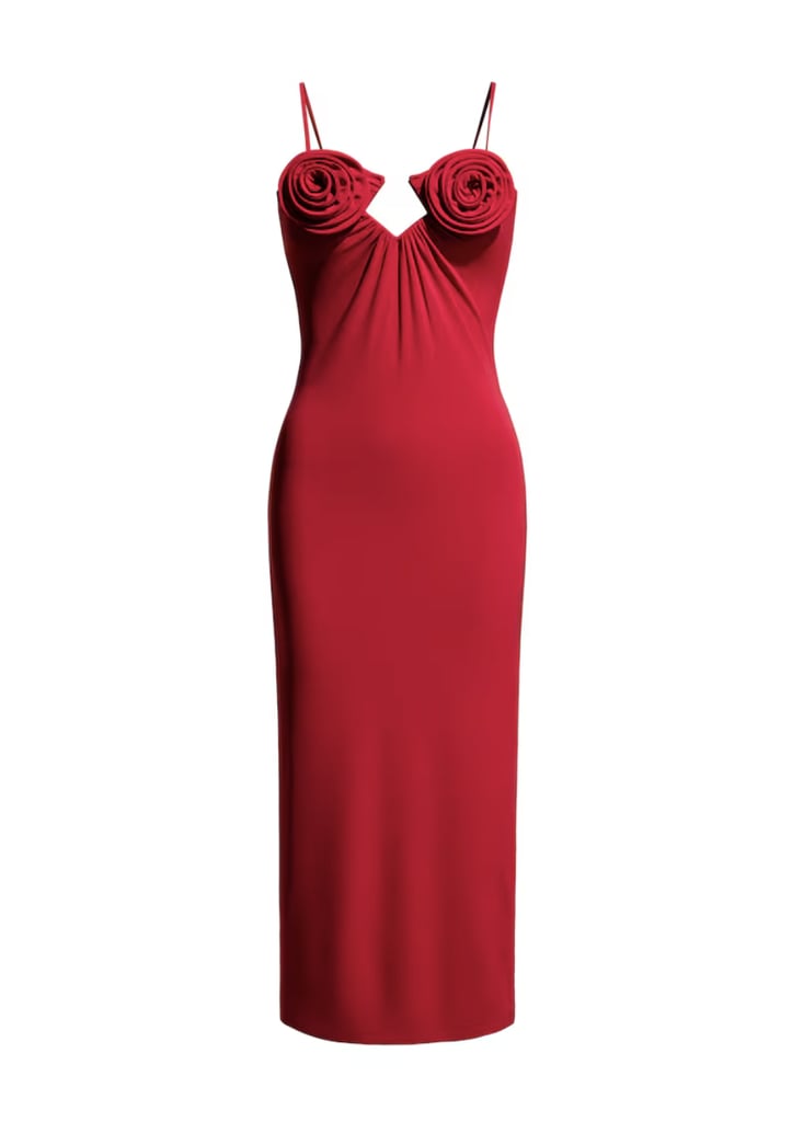 Magda Butrym X H&M Rose-Appliquéd Slip Dress