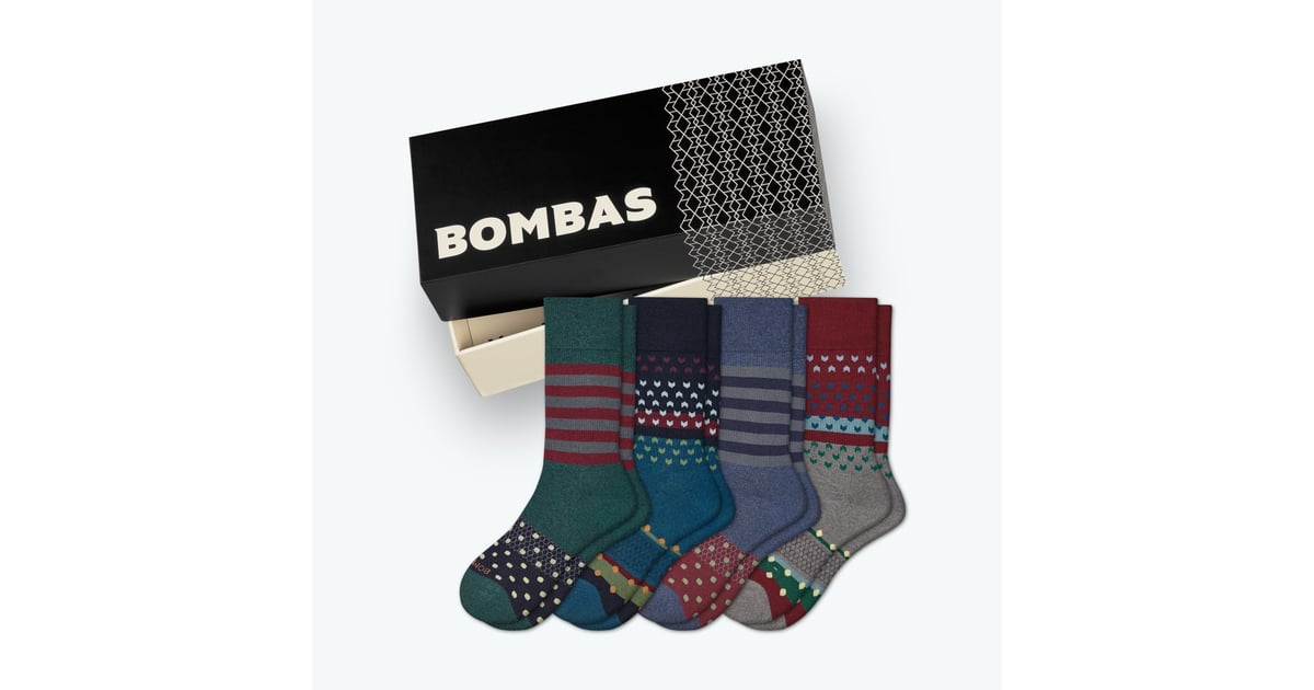 Festive Socks For Him Bombas Men's Dress Calf Sock 4Pack Gift Box