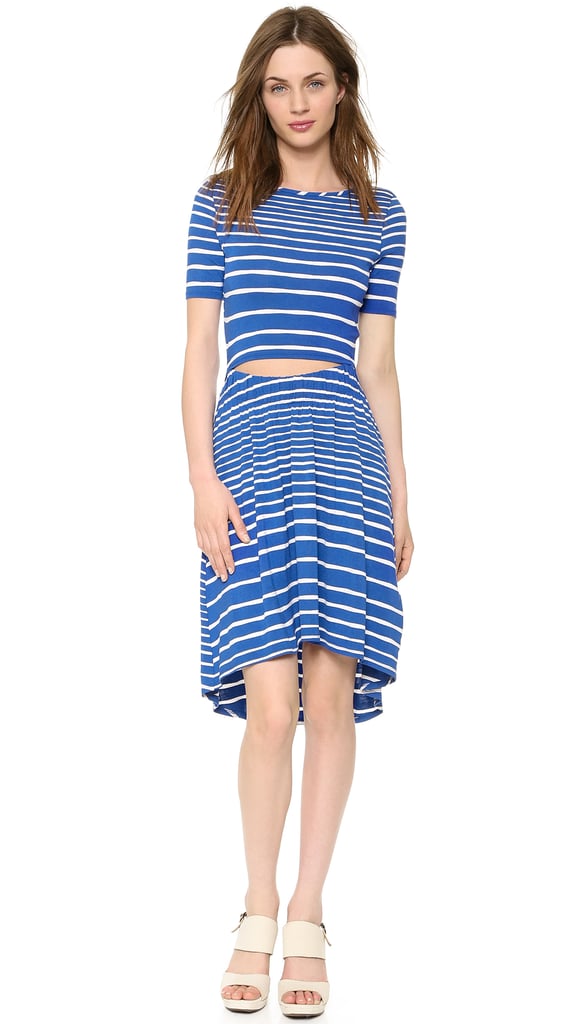 Three Dots Striped Cutout Dress