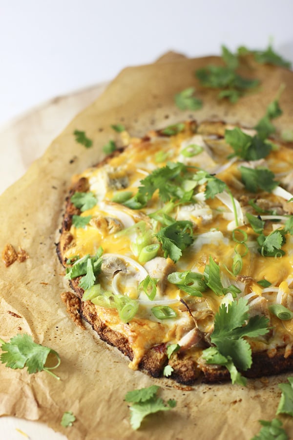 Chicken Enchilada Cauliflower Crust Pizza