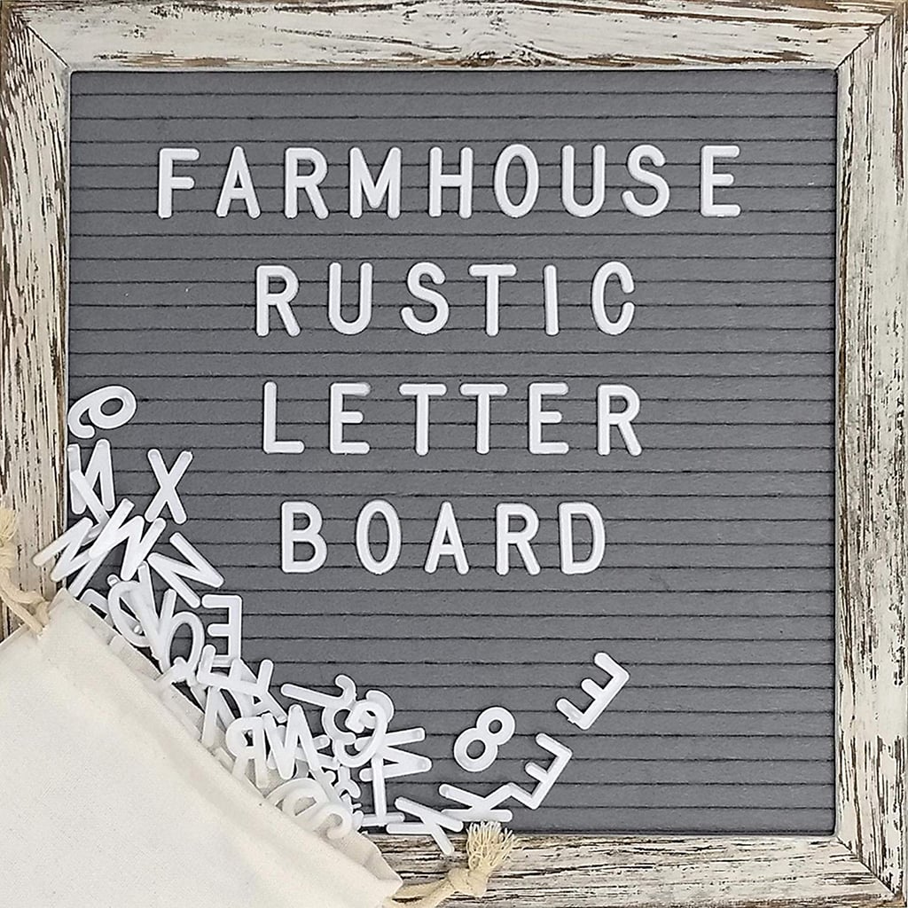 Felt Letter Board With 10x10 Inch Rustic Wood Frame