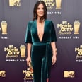Olivia Munn Wore a Sexy Green Jumpsuit to the MTV Awards, and It Plunges Real Looooooow