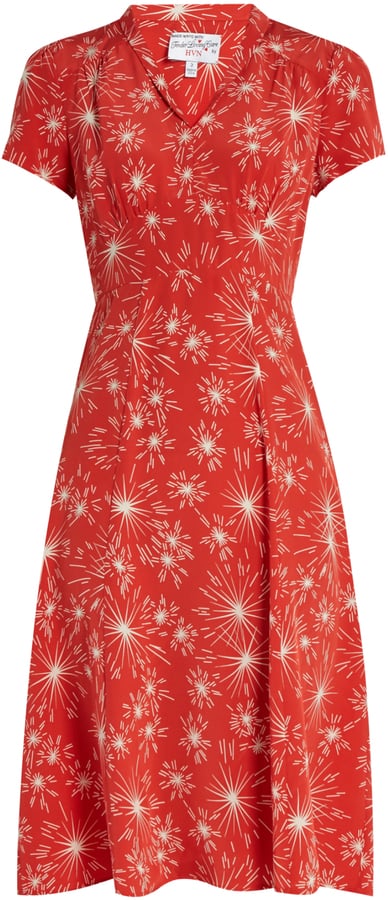 HVN Morgan Firework-Print Short-Sleeved Dress