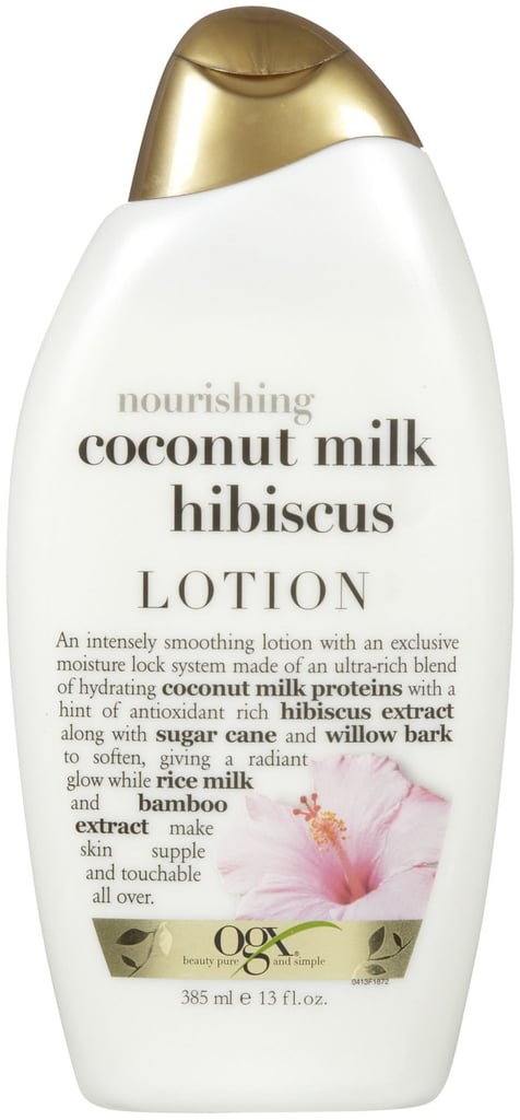 Coconut milk and hibiscus come together in Organix Nourishing Creamy Body Lotion ($8), forming a rich lotion that smells luxurious.