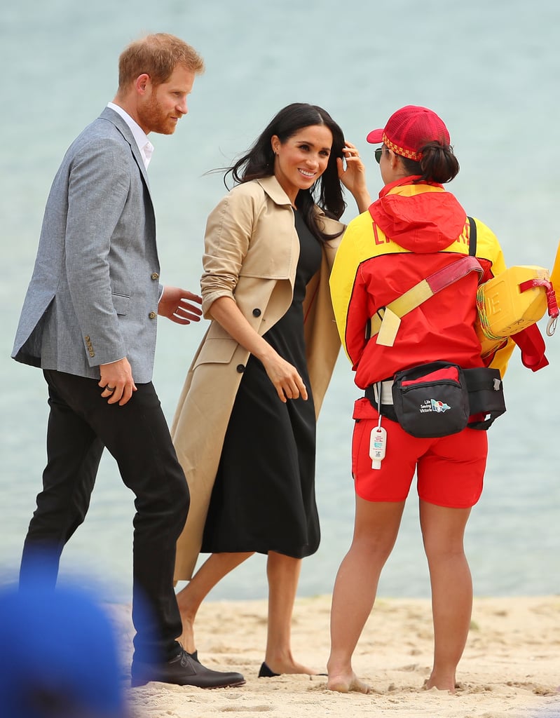 Meghan Markle Black Club Monaco Dress on the Beach 2018