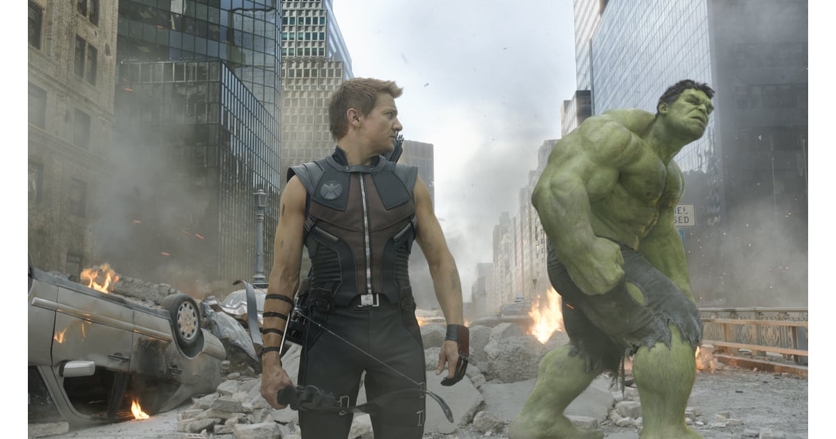 Jeremy Renner as Hawkeye and Mark Ruffalo as The Hulk in ...
