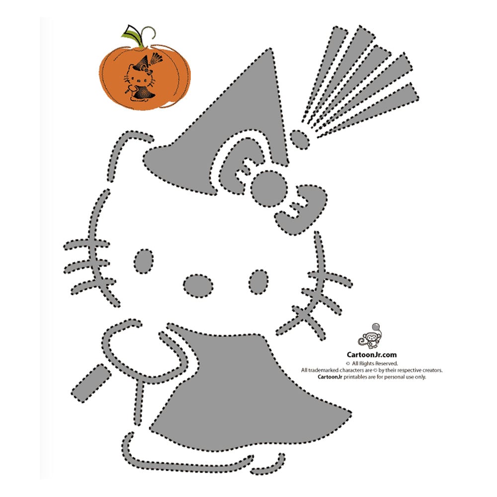Hello Kitty Pumpkin Template