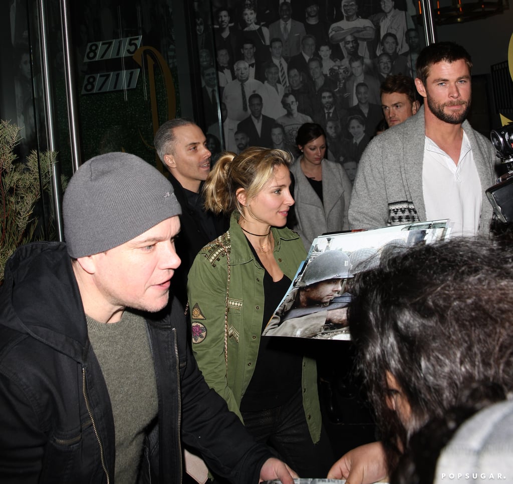 Chris Hemsworth and Matt Damon Double Date in LA Jan. 2017