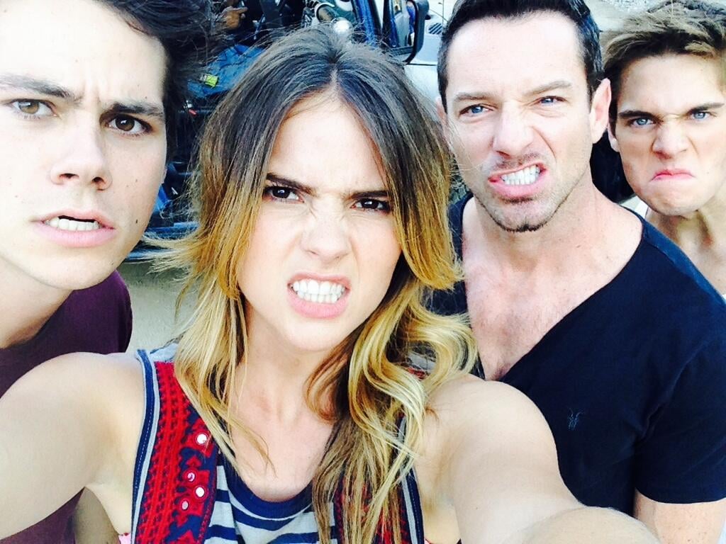 Shelley Hennig: "Happy wolf watchin! @dylanobrien @IanBohen @DSprayberry"