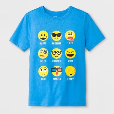 Short Sleeve Emojis Graphic T-Shirt