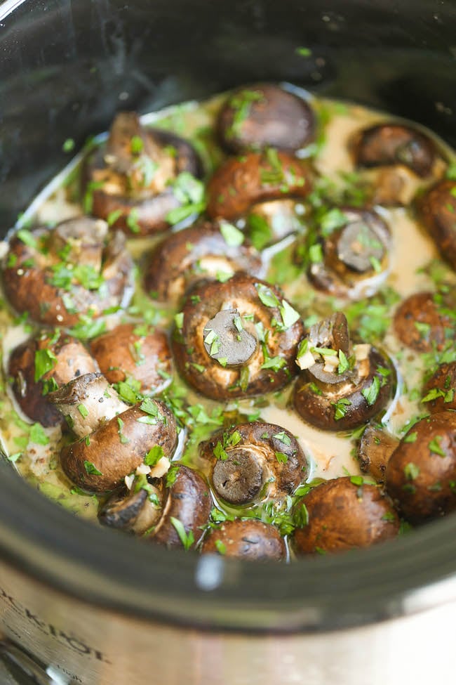Slow-Cooker Garlic-Herb Mushrooms