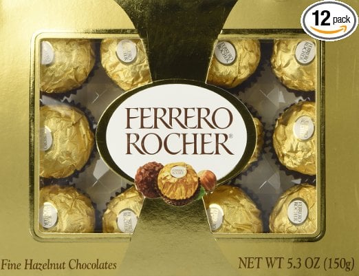 "These chocolates are definitely my guilty pleasure. They’re amazing."  

Ferrero Rocher Chocolates ($9)