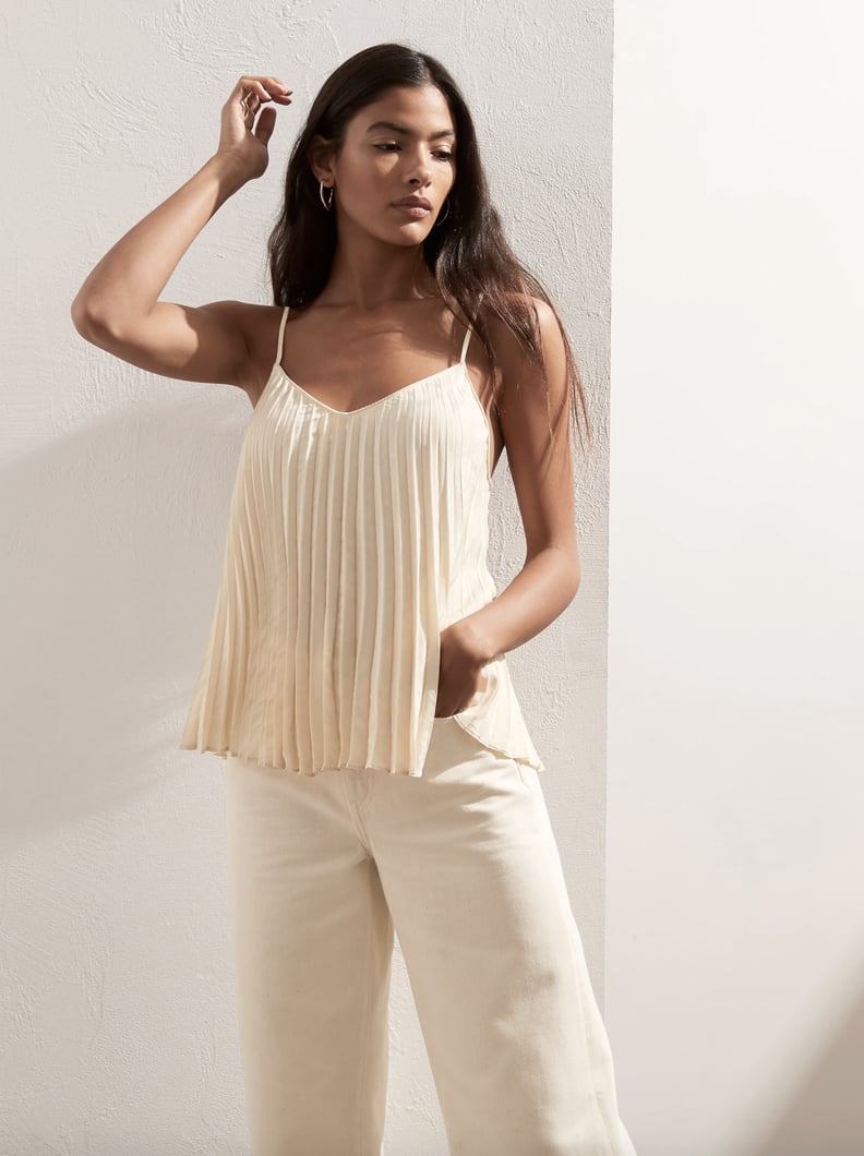 Banana Republic Jacquard Pleated Camisole Top