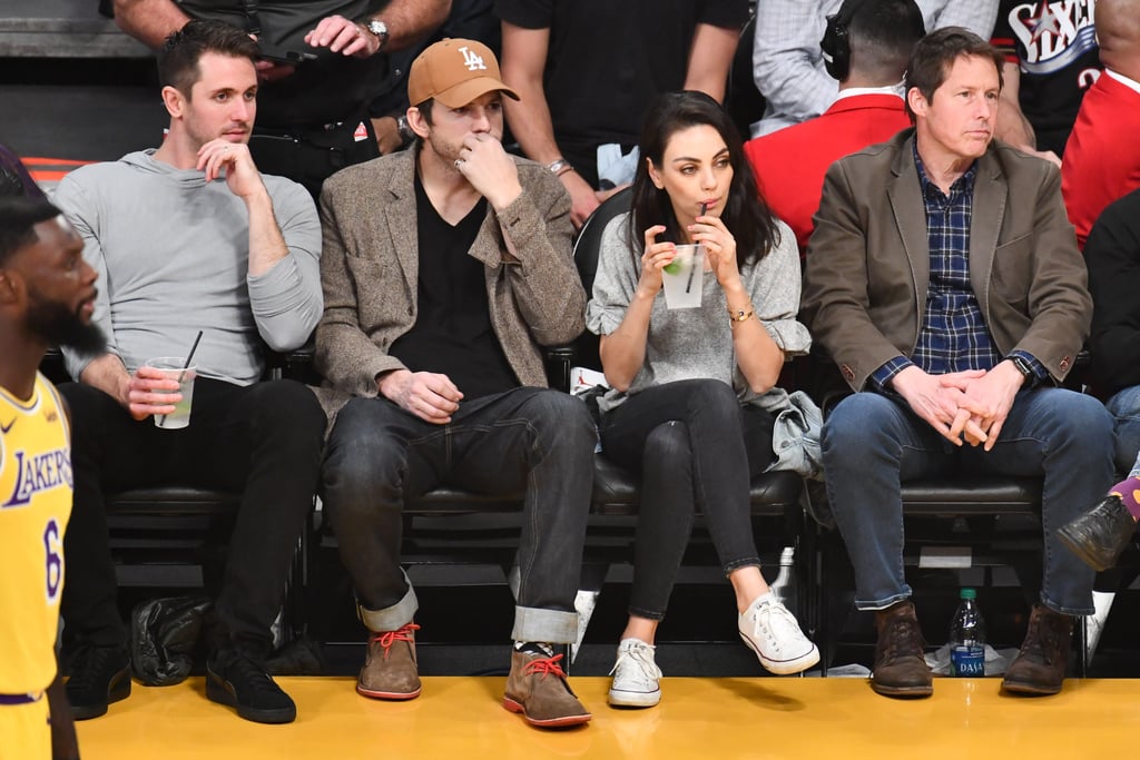 Ashton Kutcher and Mila Kunis at Lakers Game January 2019